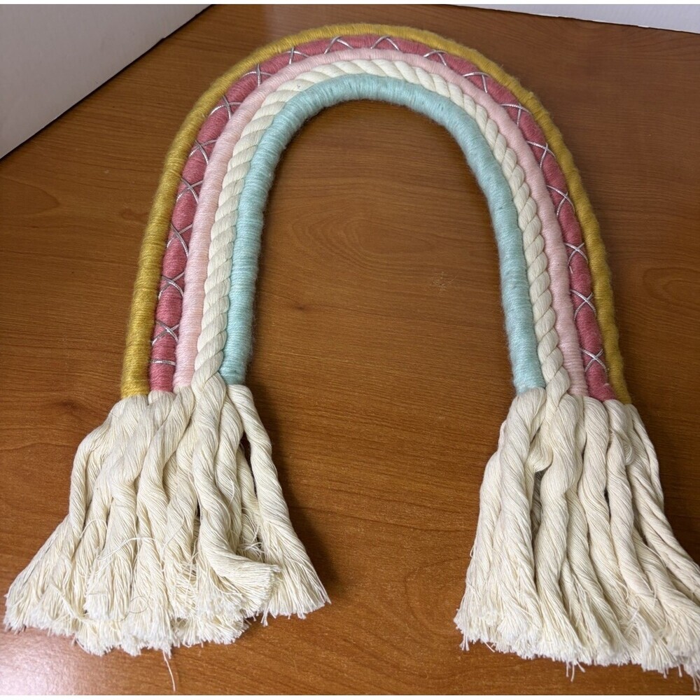 Pillowfort Rainbow Rope Hanging Kids Wall Decor 15"x10"